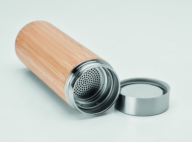 Logo trade promotional items picture of: Double wall bamboo flask 400ml